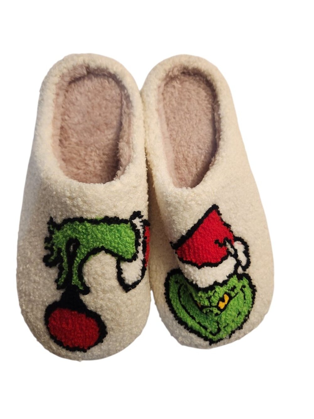 NWT Grinch Christmas Slippers Soft Warm Cotton Slippers House Slip On Size 6-7